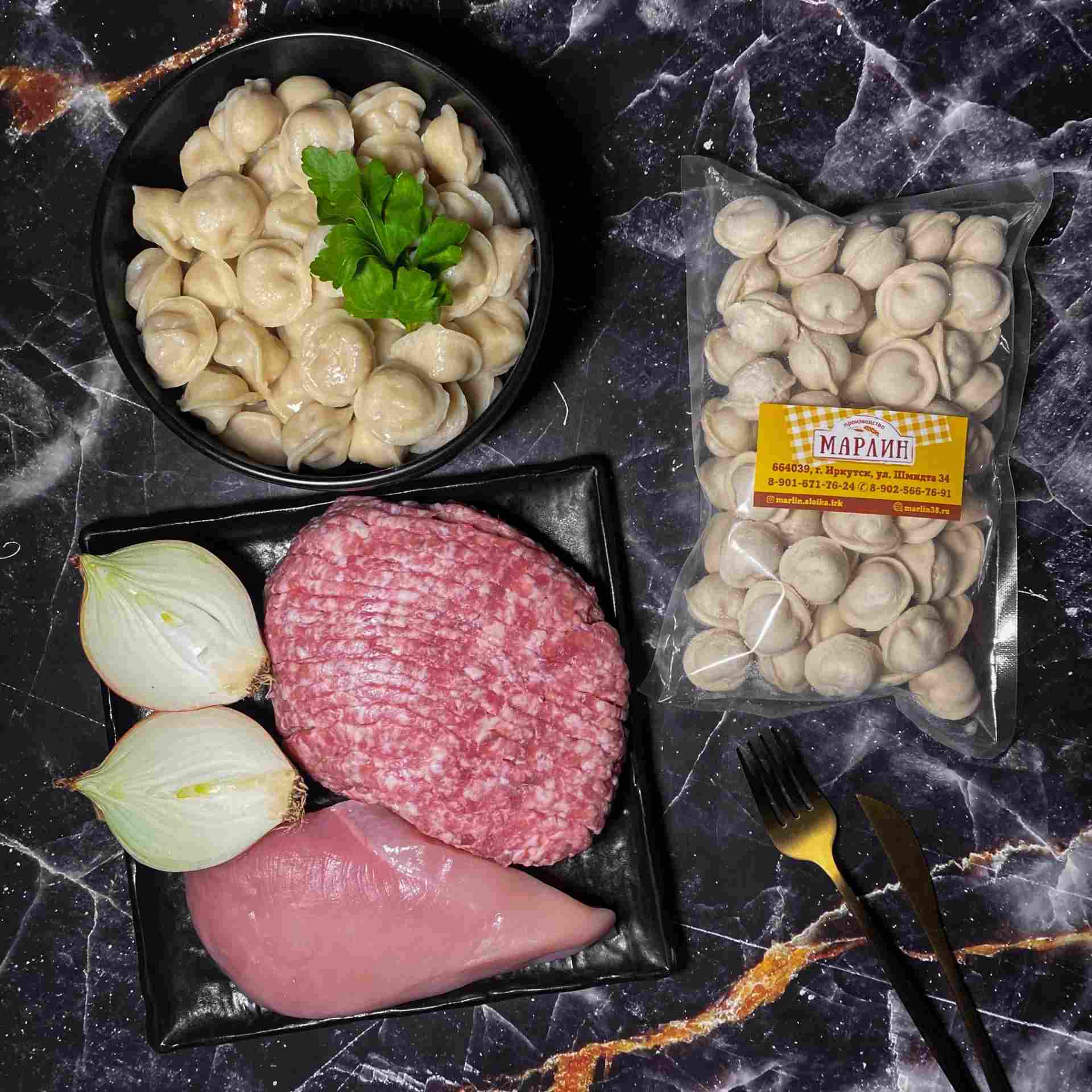 Фото Пельмени с курицей и свининой "Мини"