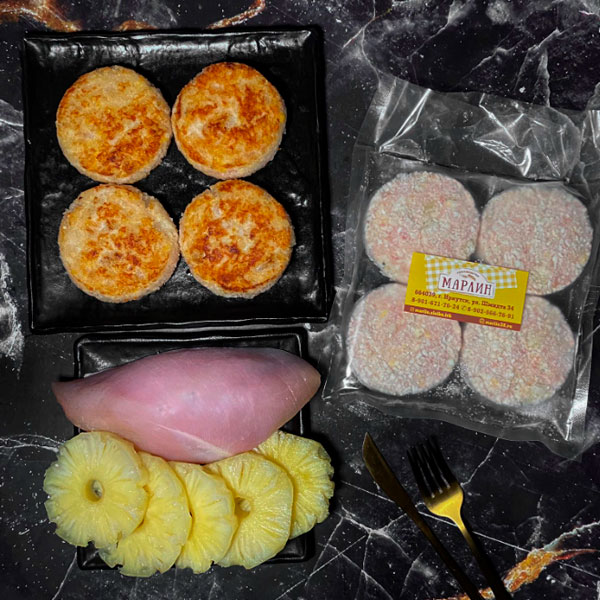 Фото Котлеты куриные с ананасом 