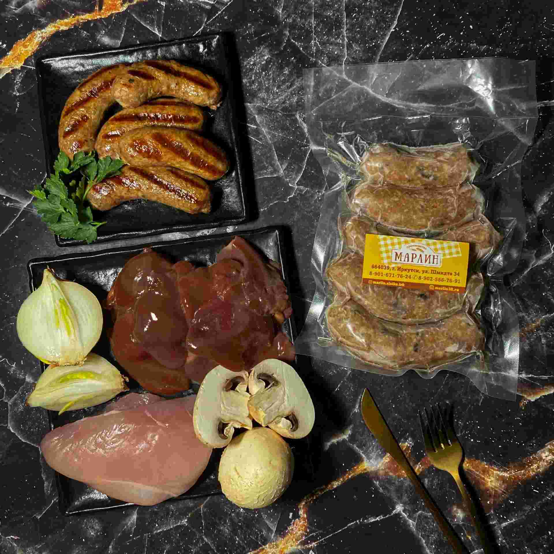 Фото Купаты печеночные с шампиньонами