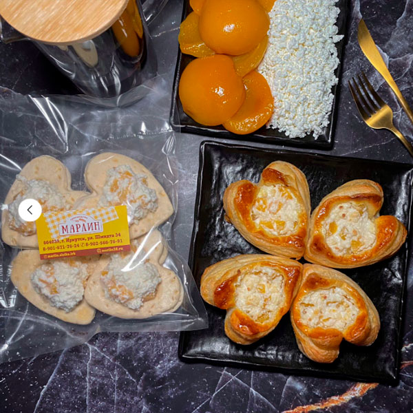 Фото Волованы со сливочным творогом и персиками