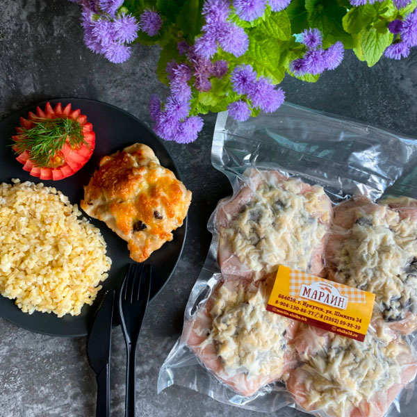 Фото Куриная отбивная с грибами