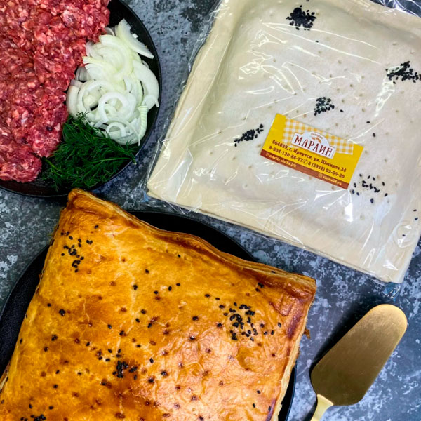 Фото Пирог мясной с сыром