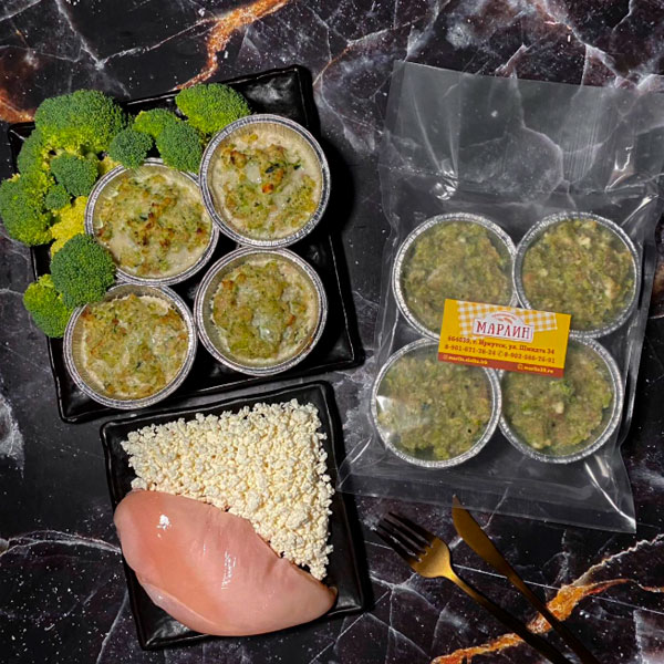 Фото Куриные маффины с брокколи и творогом